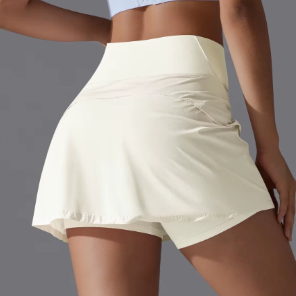 Athletic Pleated Tennis Skirts Large Beige